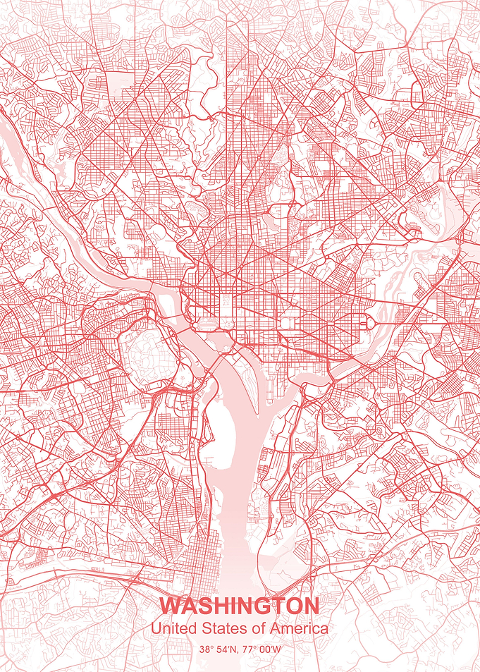 washington city map Pastel