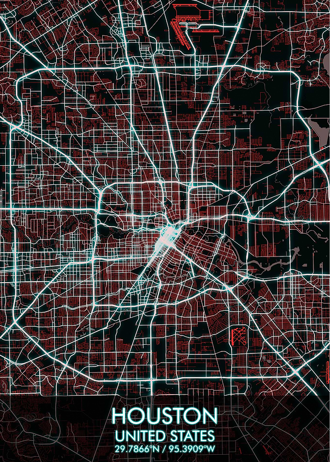 Houston Texas City Map