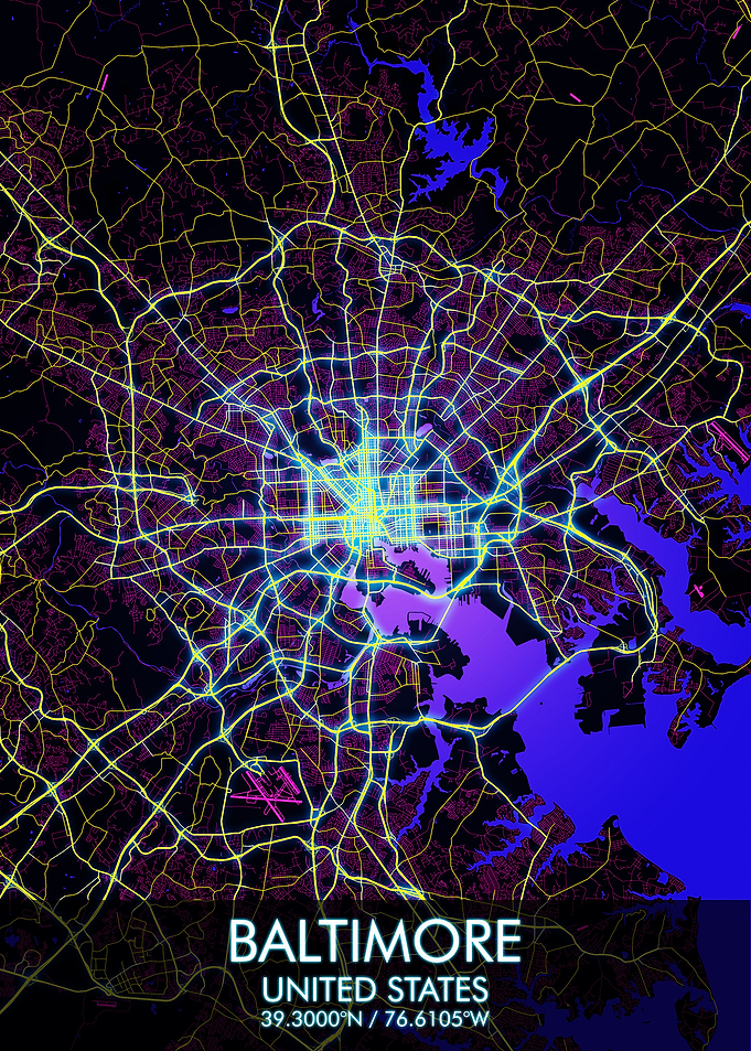 Baltimore Cyberpunk Map
