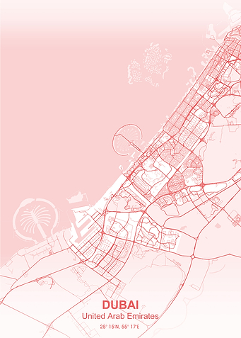 dubai city map Pastel