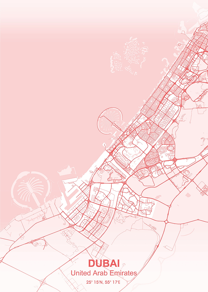 dubai city map Pastel