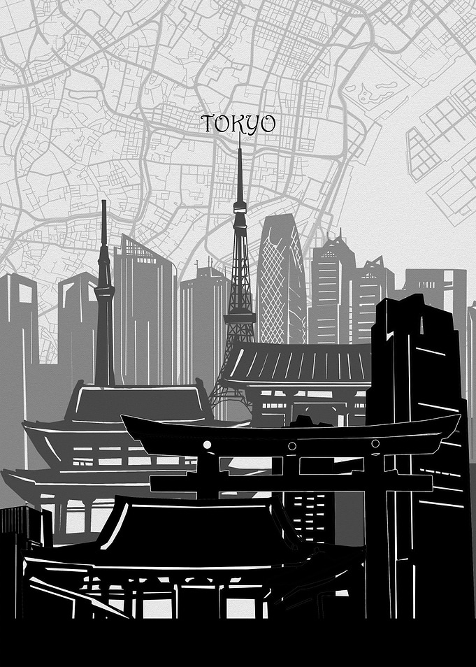 tokyo cityscape map