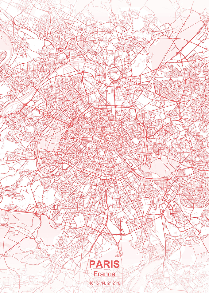 paris city map Pastel