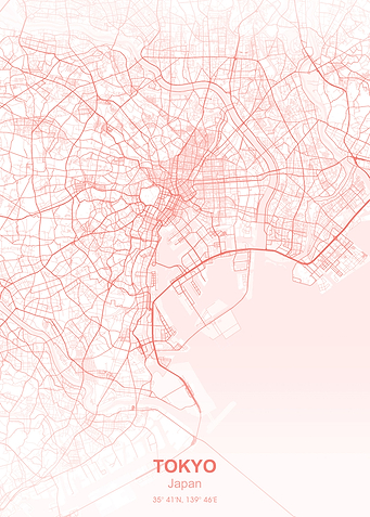 tokyo city map Pastel