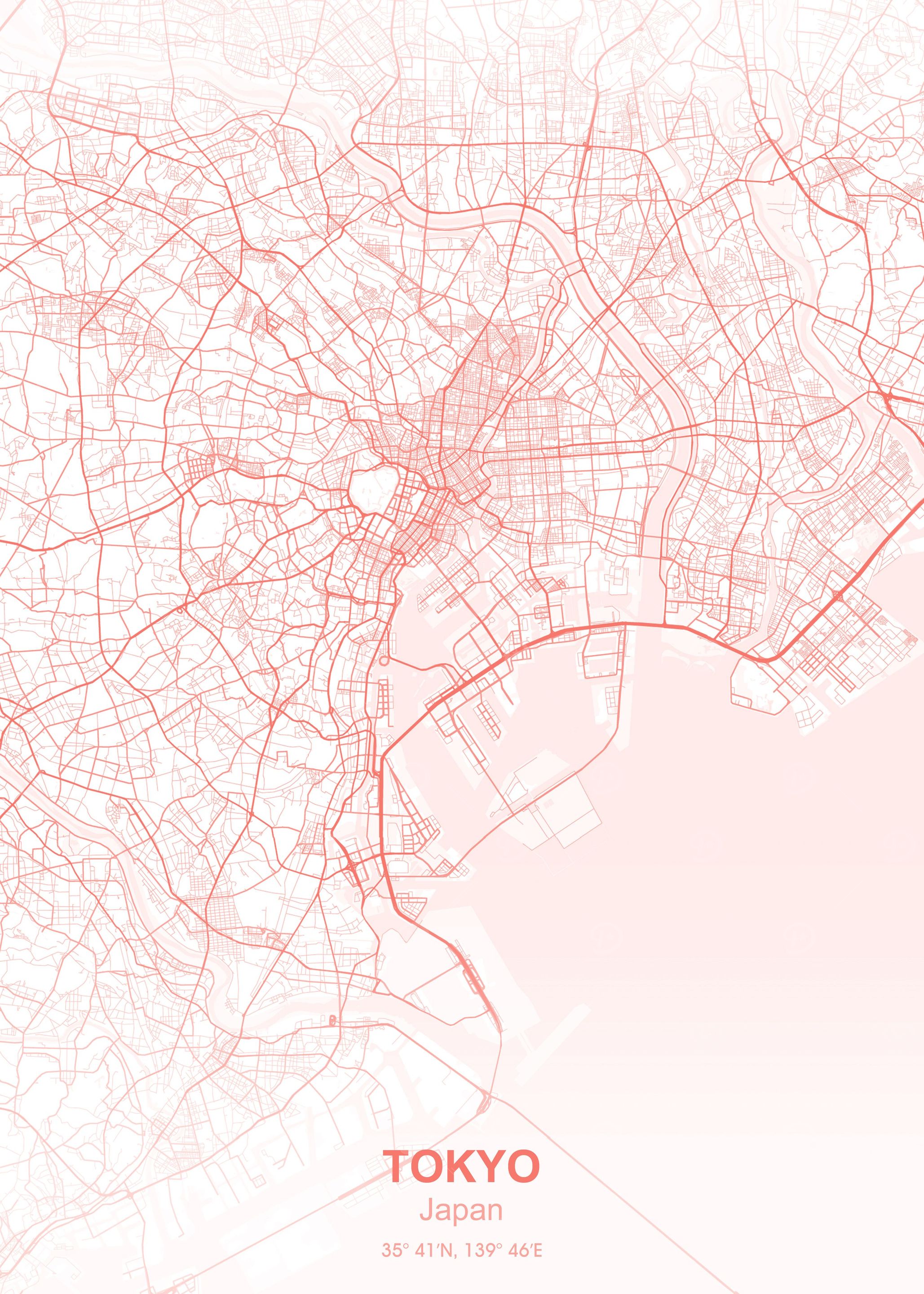 tokyo city map Pastel