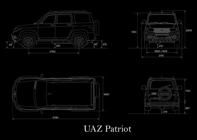 UAZ Patriot 2019 Blueprint