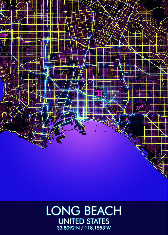 Long Beach Cyberpunk Map