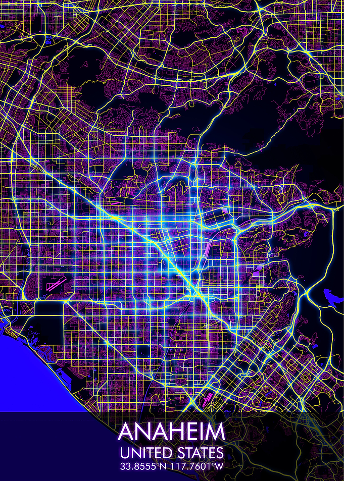 Anaheim Night City Map