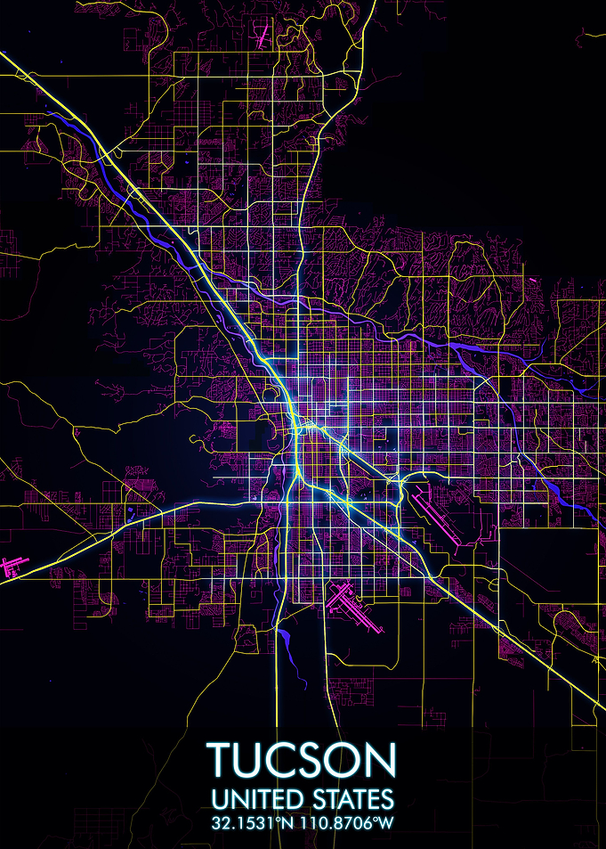 Tucson City Cyberpunk Map