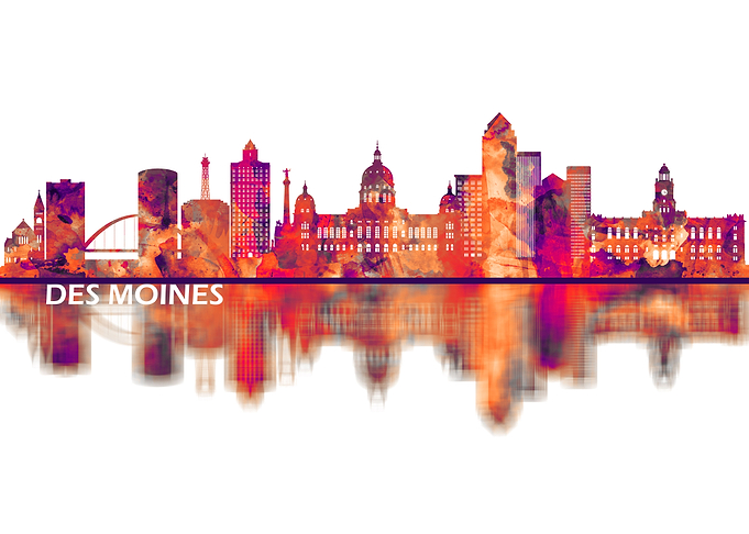 Des Moines Iowa Skyline