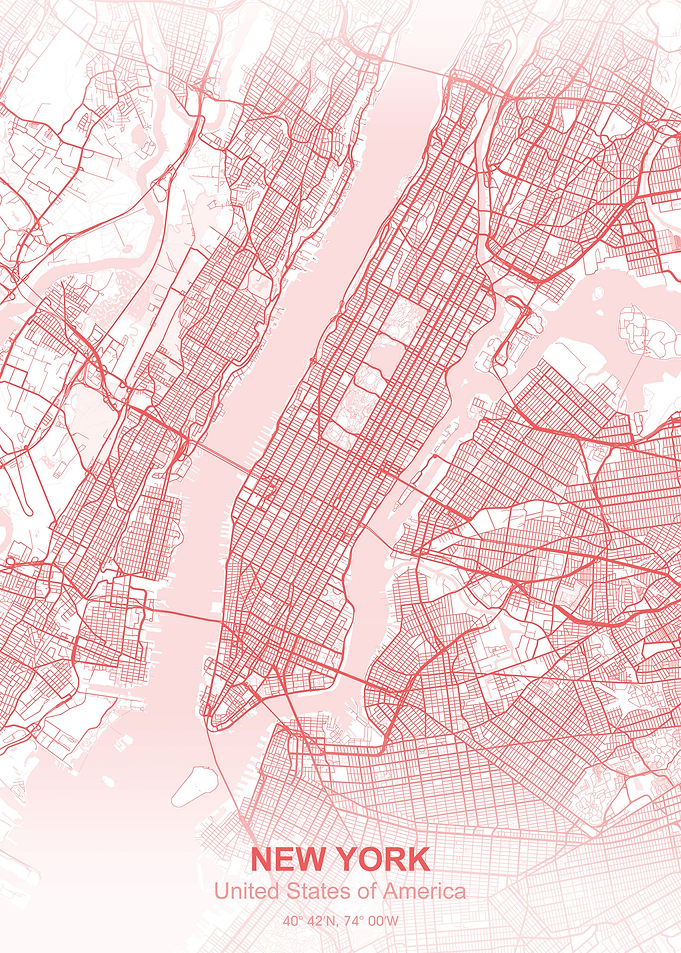 new york city map Pastel