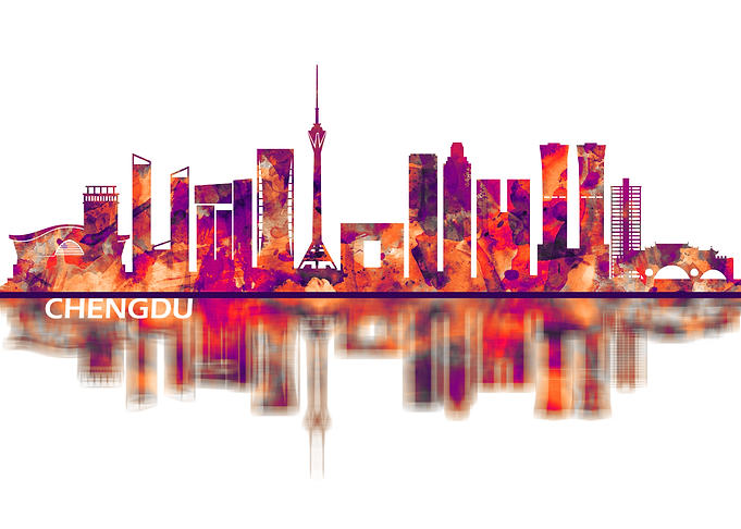 Chengdu China Skyline