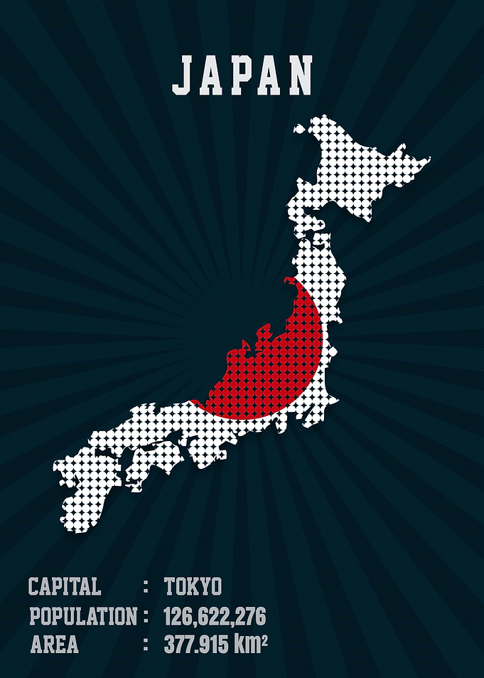 Japan Flag Map