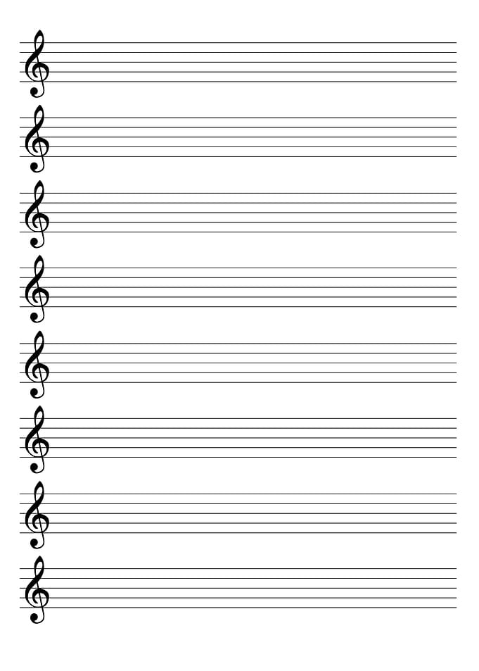 Treble Clef Staves