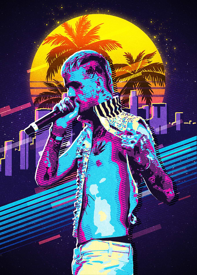 Lil Peep rapper retro 80s