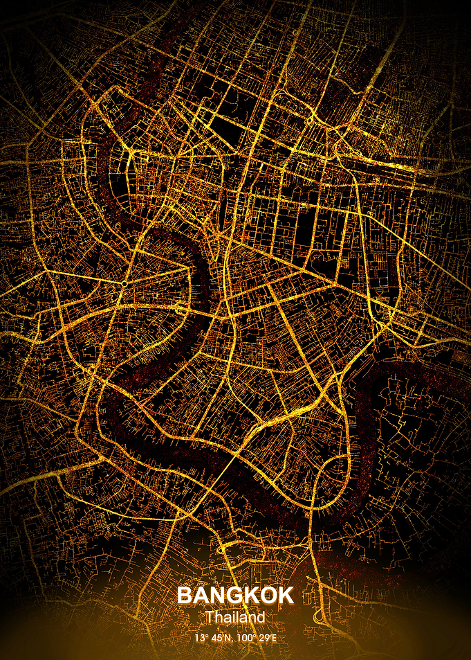 bangkok city night map