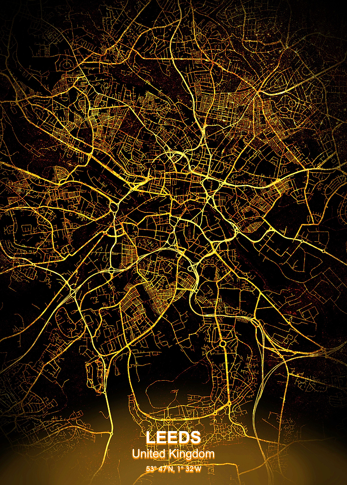 leeds city night map