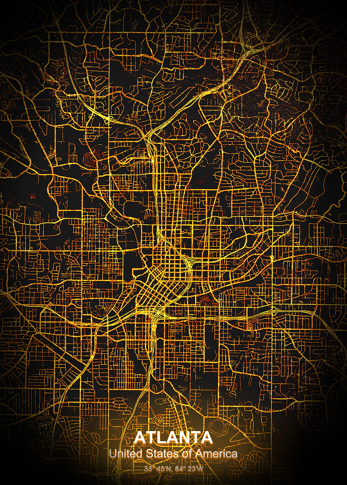 atlanta city night map