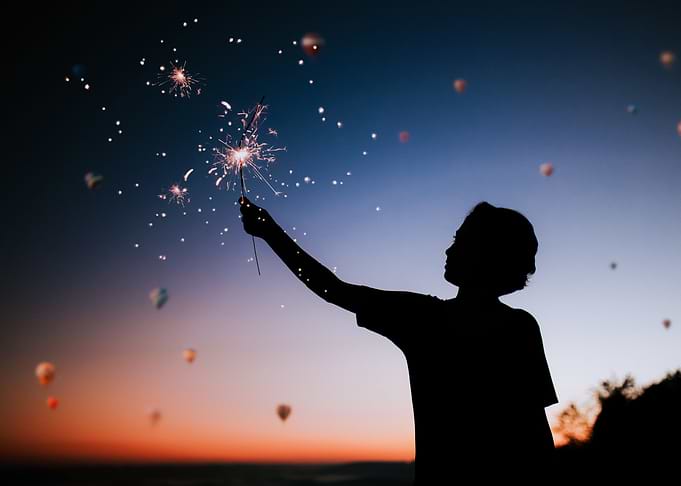 Person Holding Sparkler