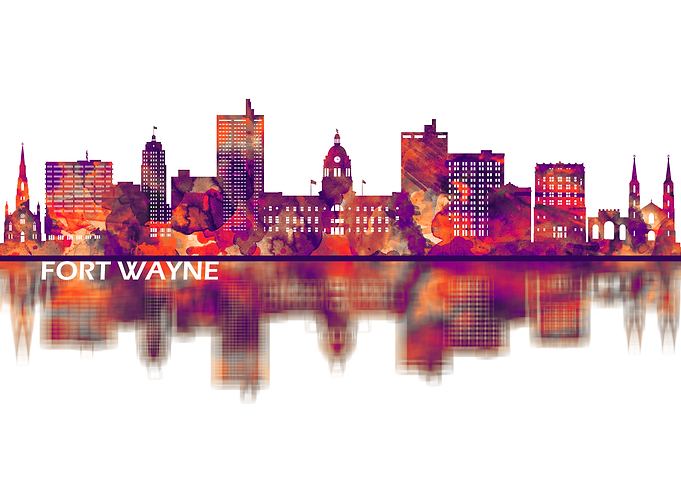 Fort Wayne Indiana Skyline