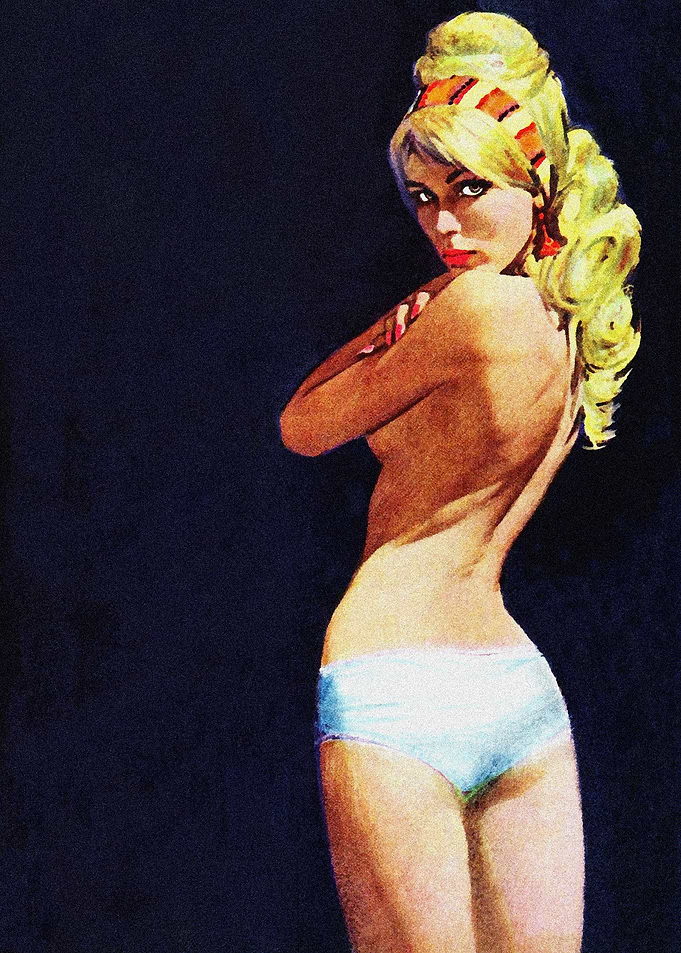 Shy blonde girl pulp cover