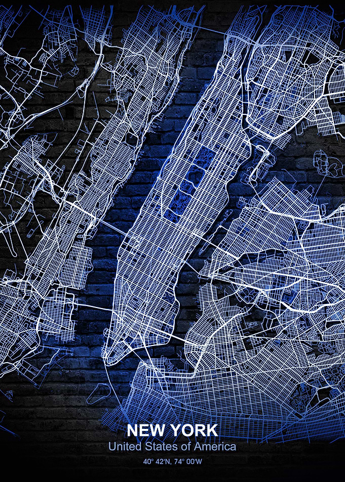 new york blue city map