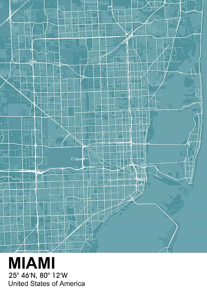 miami color city map