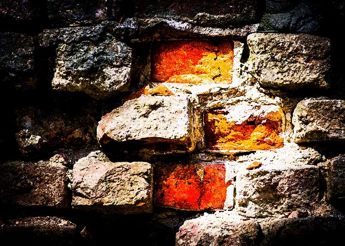 Grunge Wall Orange Bricks