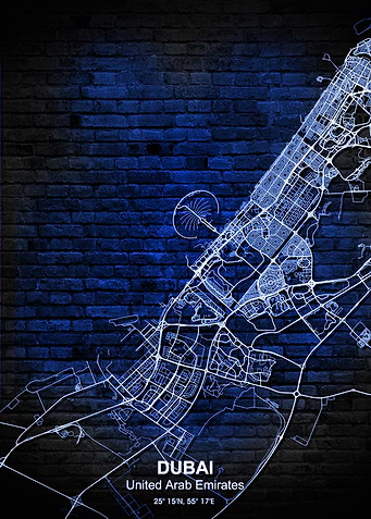 dubai blue city map