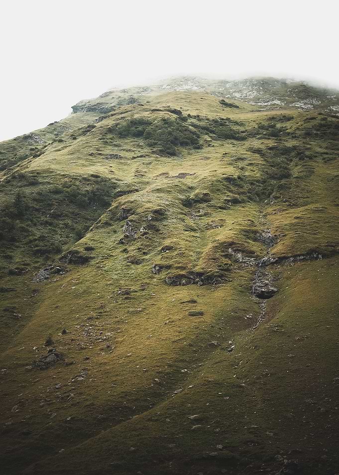 Mountain shape foggy