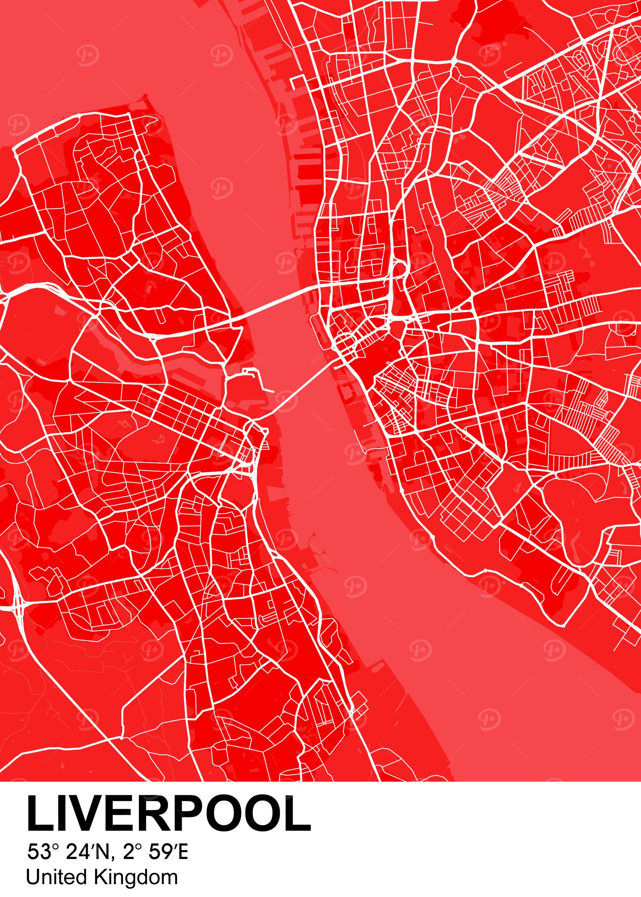 liverpool color city map