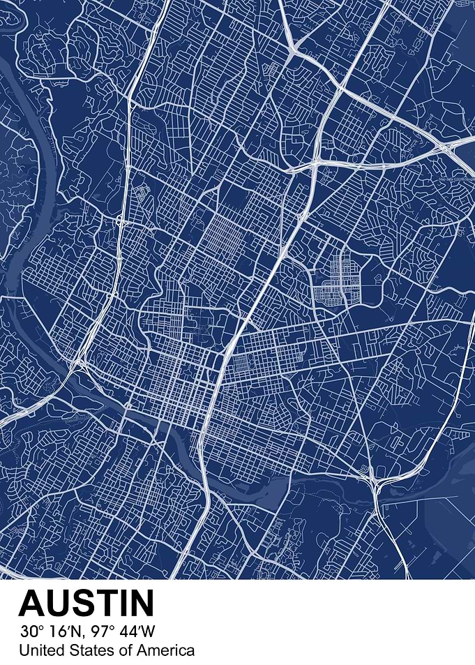 austin color city map