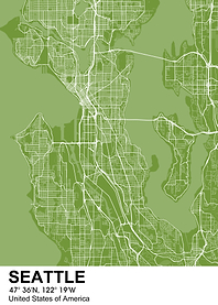 seattle color city map