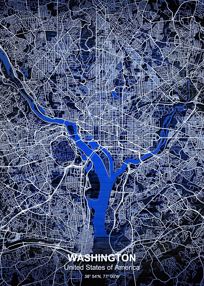 washington blue city map