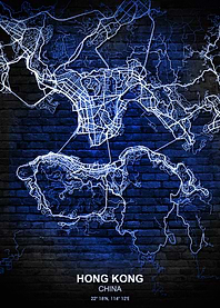 hong kong blue city map