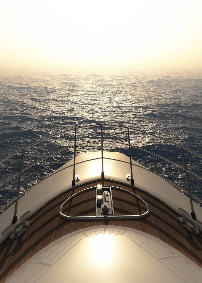 Boat in the ocean sunset