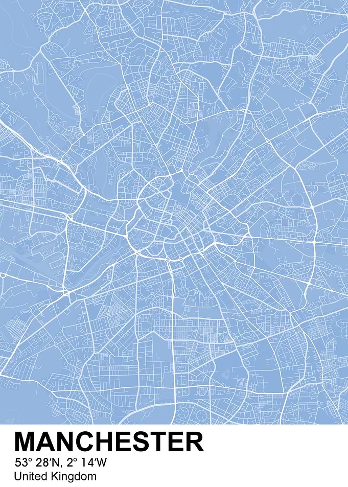 manchester color city map