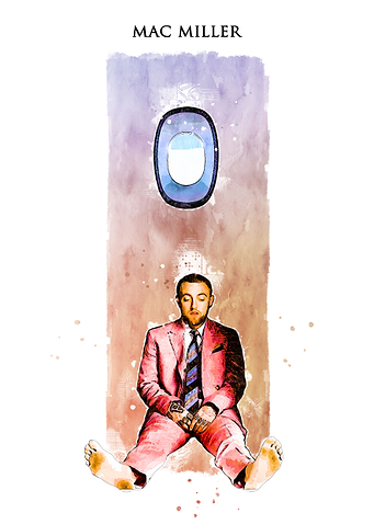 mac miller watercolor