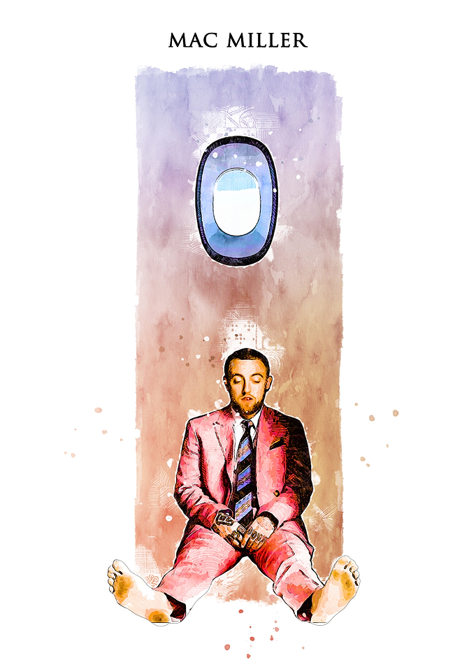 mac miller watercolor