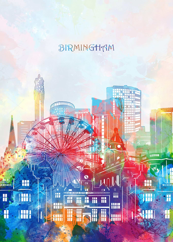 birmingham cityscape color