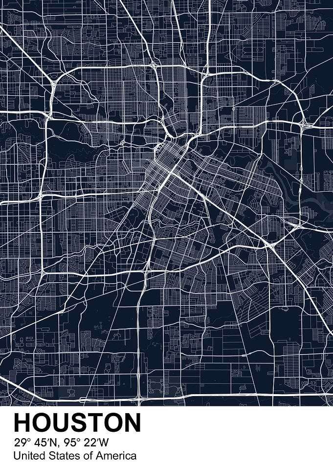 houston color city map