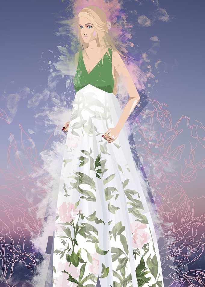 Light green dress ampire