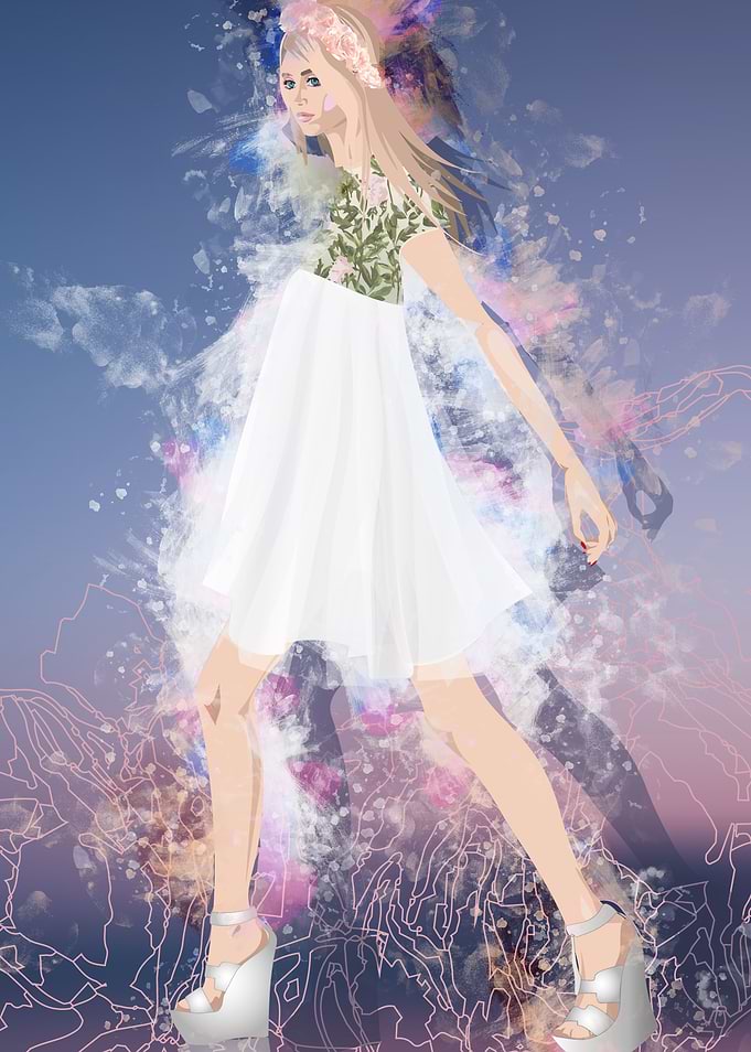 Girl in a short dress
