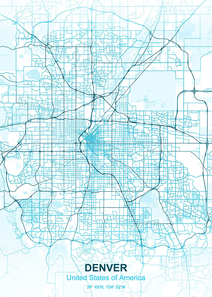 denver pastel city map