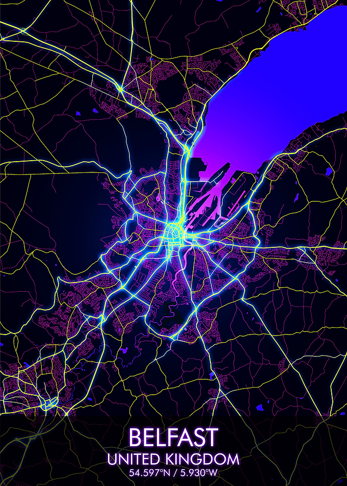 Belfast Night City Map