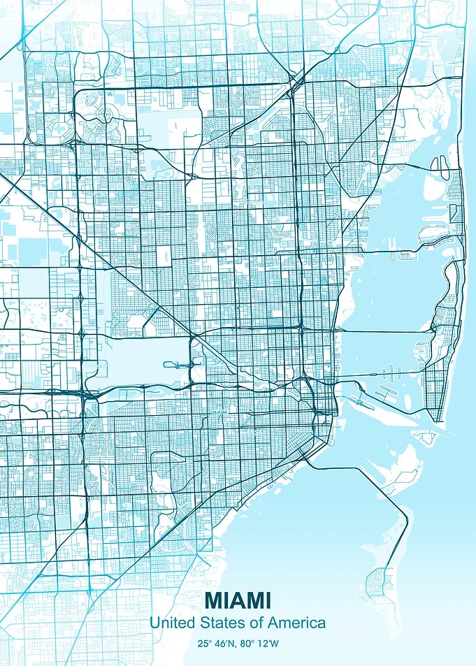 miami pastel city map