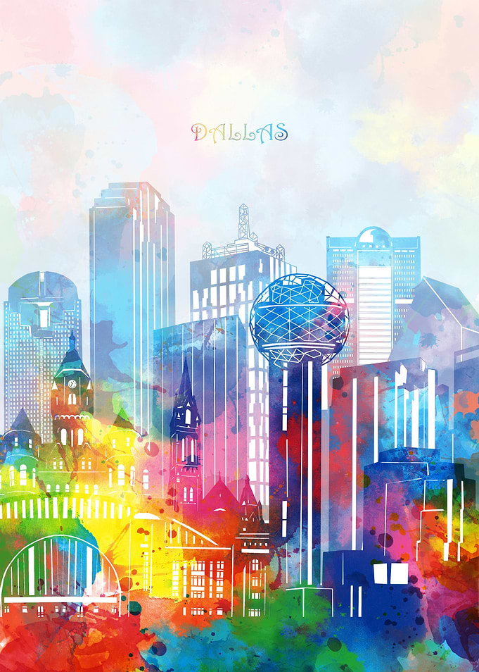 dallas cityscape color