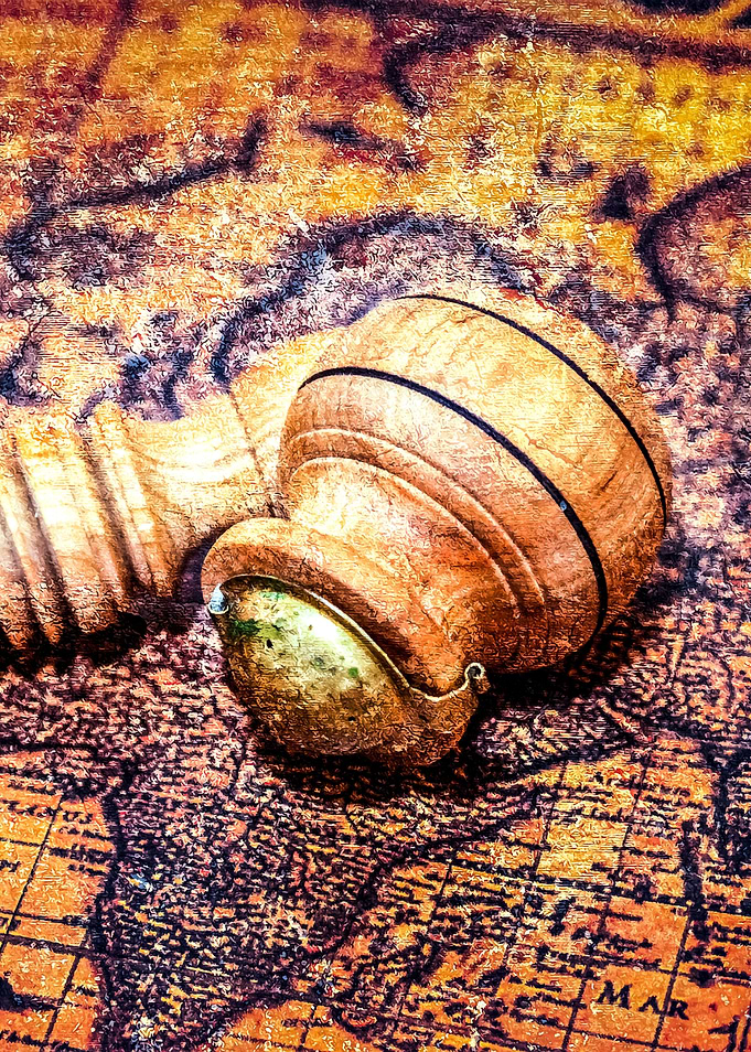 Wooden Pipe On An Old Map
