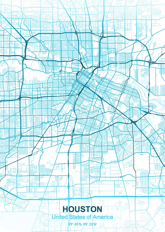houston pastel city map