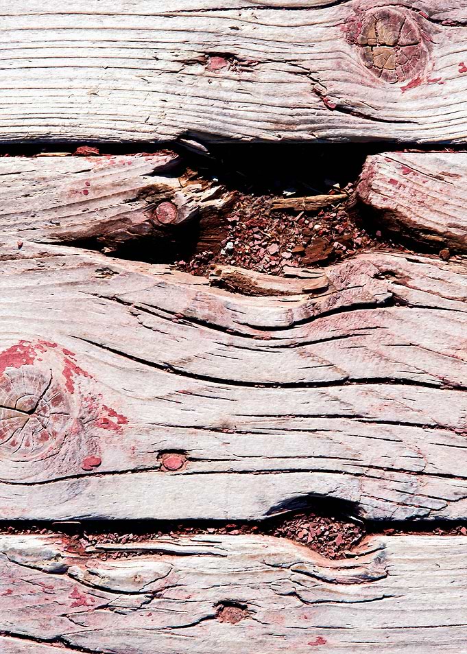Abraded Wooden Planks